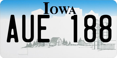 IA license plate AUE188