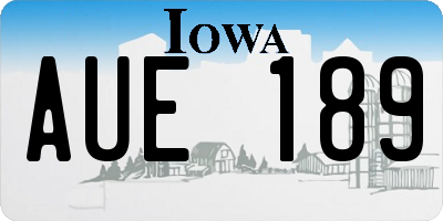IA license plate AUE189