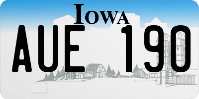 IA license plate AUE190