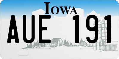 IA license plate AUE191