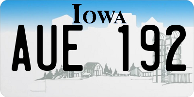 IA license plate AUE192
