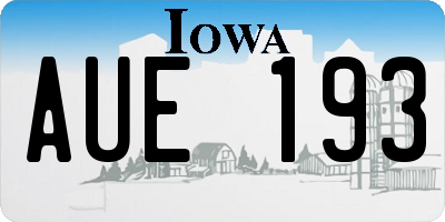 IA license plate AUE193