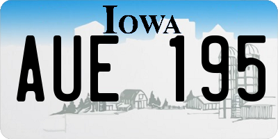 IA license plate AUE195
