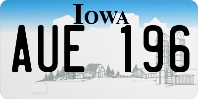 IA license plate AUE196