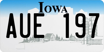 IA license plate AUE197