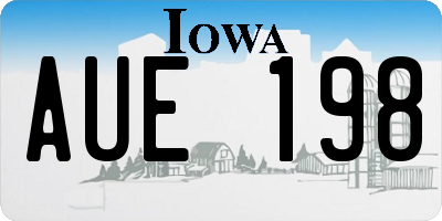 IA license plate AUE198