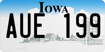 IA license plate AUE199
