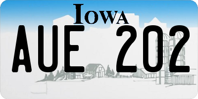 IA license plate AUE202