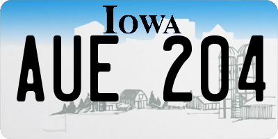IA license plate AUE204