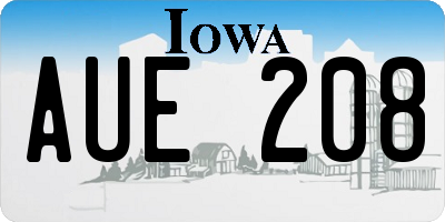 IA license plate AUE208