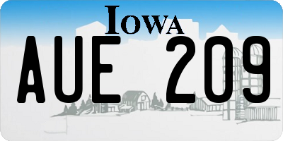IA license plate AUE209