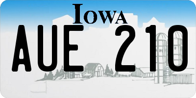 IA license plate AUE210