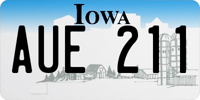 IA license plate AUE211