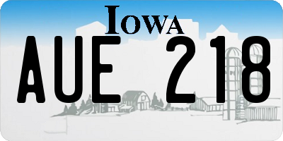 IA license plate AUE218