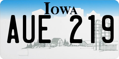 IA license plate AUE219