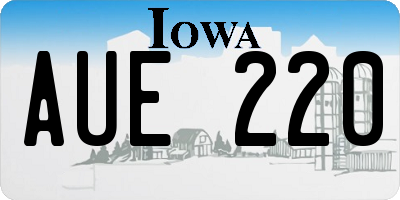 IA license plate AUE220