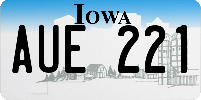 IA license plate AUE221