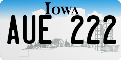 IA license plate AUE222