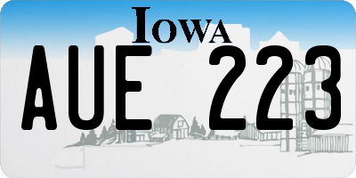 IA license plate AUE223