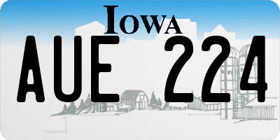 IA license plate AUE224