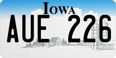IA license plate AUE226