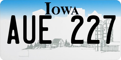 IA license plate AUE227