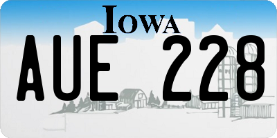 IA license plate AUE228