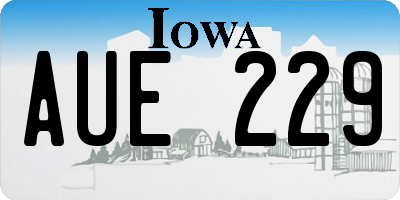IA license plate AUE229
