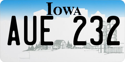 IA license plate AUE232