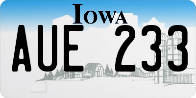 IA license plate AUE233