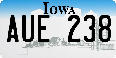 IA license plate AUE238