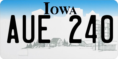 IA license plate AUE240