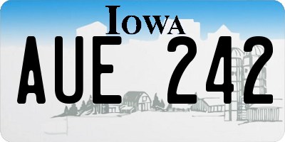 IA license plate AUE242