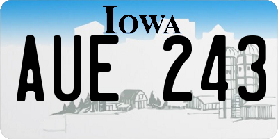 IA license plate AUE243