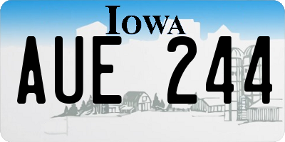 IA license plate AUE244