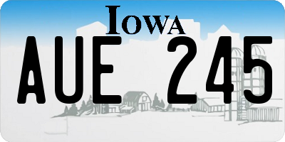IA license plate AUE245