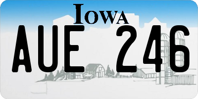 IA license plate AUE246