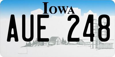 IA license plate AUE248