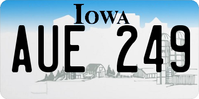 IA license plate AUE249