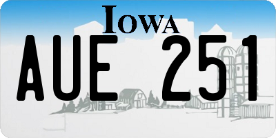 IA license plate AUE251