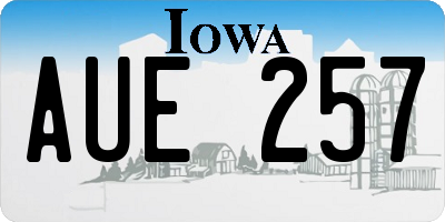 IA license plate AUE257