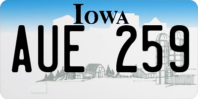 IA license plate AUE259