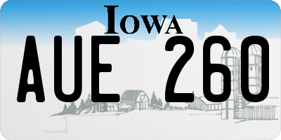 IA license plate AUE260
