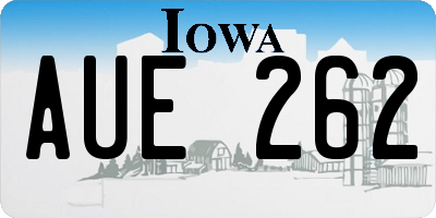 IA license plate AUE262