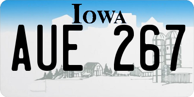 IA license plate AUE267