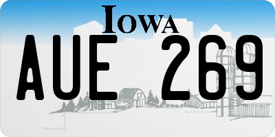 IA license plate AUE269