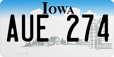 IA license plate AUE274