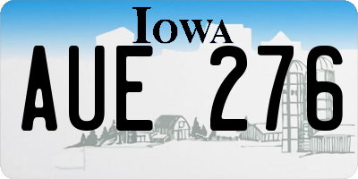 IA license plate AUE276