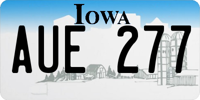 IA license plate AUE277