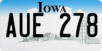 IA license plate AUE278